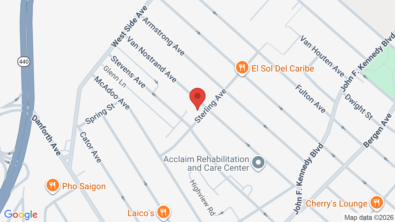 Map showing River Lime Roti Shop at 111a Sterling Ave, Jersey City, NJ 07305